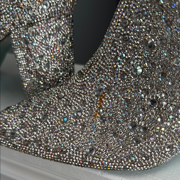 Sparkling Silver Ankle Boots - Picture 5 of 5